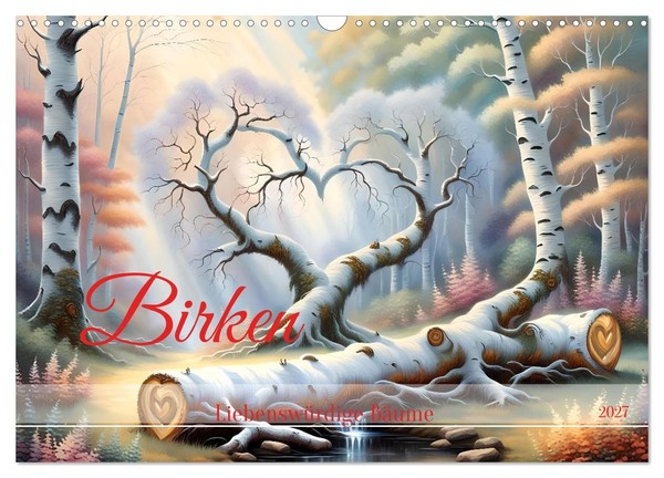 "Calendar 2027 · US Version · Birches Lovable Trees (Wall Calendar 2027 17\" × 12\""-image