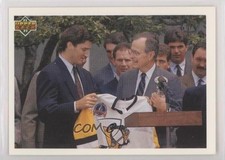 1991-92 Upper Deck UD Logo Hologram Mario Lemieux George HW Bush #47 HOF g2x