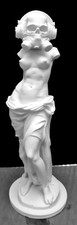 Totenkopf  Nackt  Venus de Milo Statue Schädel Skulptur griechische Göttin 30cm