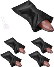 GONGKANGYUAN 4 Pack Shoe Bags for Travel Satin Fabric Bag with Black