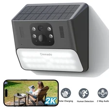 Cinnado Solar Wireless Security Camera 360°PTZ 3MP Human Detection 2-Way Audio