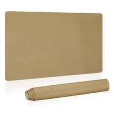 24"x13" Large Desk Mat, PU Leather Dual Side Large Desk Pad, Gold Tone