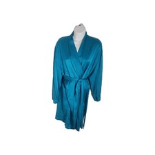Victoria  s Secret Gold Label Silk Robe Size P/S Vtg Lingerie Teal