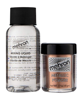 Metallic Powder With Mixing Liquid ~  Gold Silver Bronze Copper Makeup By Mehron
