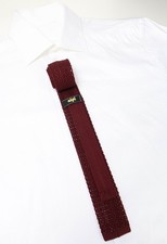 ALPI Tie Men's ONE SIZE Square End Classic Knitted Look Burgundy
