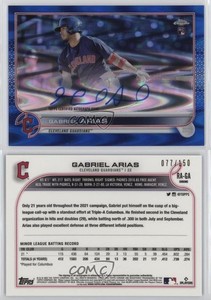 2022 Topps Chrome Rookie Blue RayWave Refractor /150 Gabriel Arias Auto RC