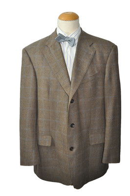 Windsor 500C Cashmere-Wool SAKKO Gr.28 3XLkurz-kräftig EDLE BRAUNTÖNE HANDSTICH