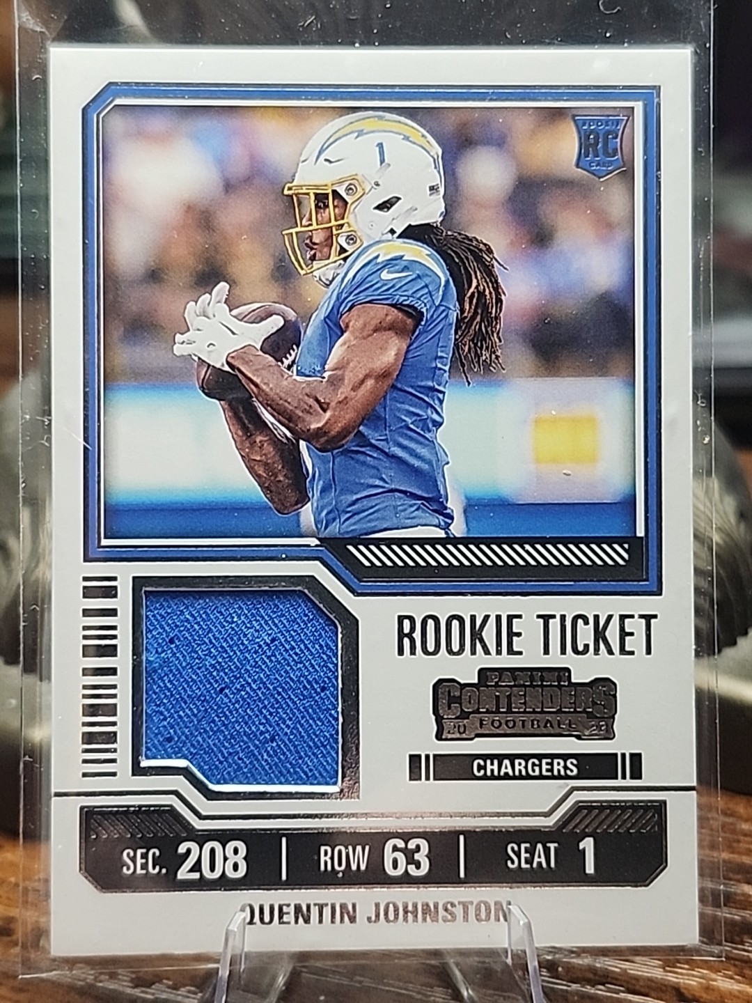 2023 Panini Contenders - Rookie Ticket Swatch  Quentin Johnston #TS27V Variation