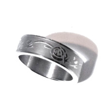 STAINLESS STEEL FLOWER ENGRAVED MATT FINISH BAND, SIZE-6