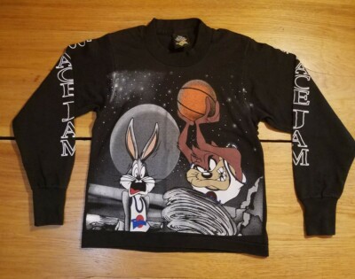 Vintage Space Jam T Shirt 1996 Size Kids Small (6-9) Taz Bugs - Main Image