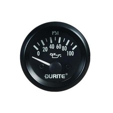 Durite 12V Illuminated Oil Pressure 52mm Gauge & 1/8" NPTF Sender 0-523-17