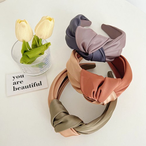 Graceful Satin Headband Fashion Women Hair Ornaments Knot Middle Hair Accessory - Picture 9 of 20