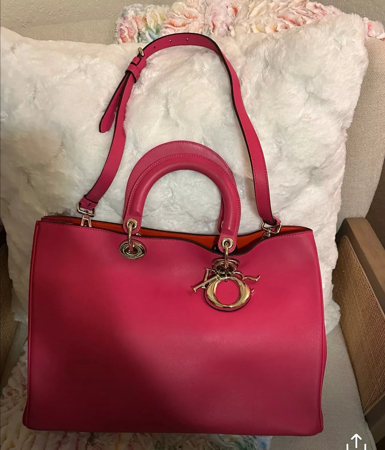 Sac fourre tout Christian Dior Diorissimo rose/orange
