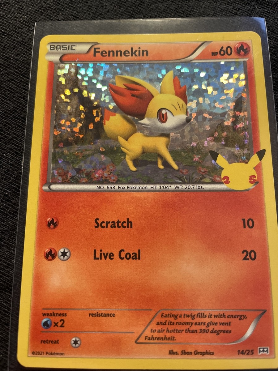 Fennekin Holo 14/25 Pokemon 25th Anniversary McDonalds Promo Card 2021