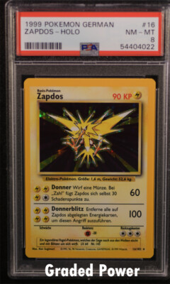 Base Set Unlimited German Zapdos GERMAN PSA 8 HOLO (4022) 16/102