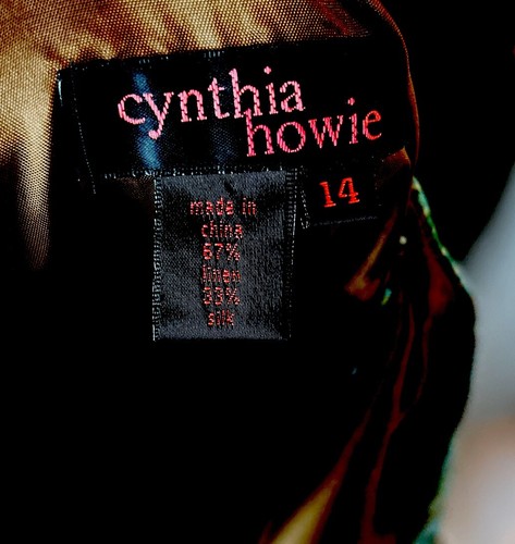 cynthia howie Silk Outfit Green Brown Gold 14 - Picture 13 of 13