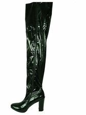 Crotch lack pu Schwarz, Gr. 40 - 47  RV, neu, 11 cm Absatz, Länge 92 cm 