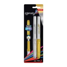 BIC Intensity Permanant Markers Fine tip 2/Pk Metallic Gold Silver Office School