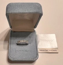 Epiphany Platinum Clad 7 Stone Round Cut Anniversary Band (Size 6)