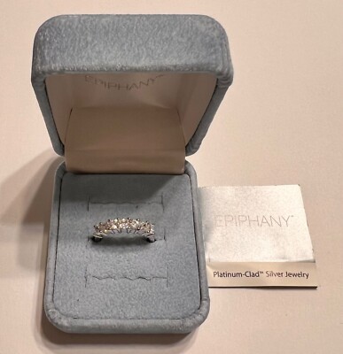 Epiphany Platinum Clad 7 Stone Round Cut Anniversary Band (Size 6)
