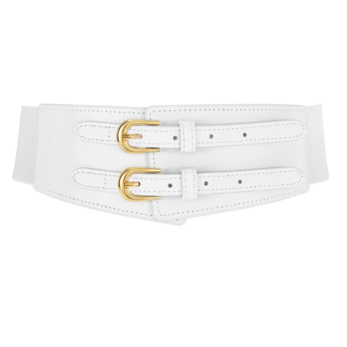 White Leather Wide Belts for Women for sale | eBay display picture 3