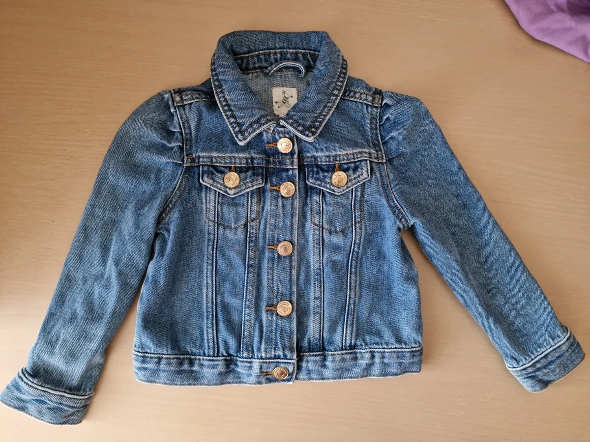 River island puff shoulder denim jacket sale