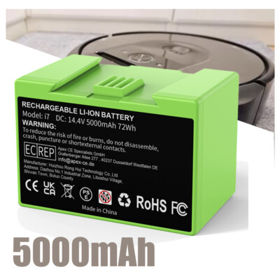 5.0Ah Akku für iRobot Roomba e5 e6 i3 i4 i6 i7 i7158 i7550 i31502F Serie 14.4V