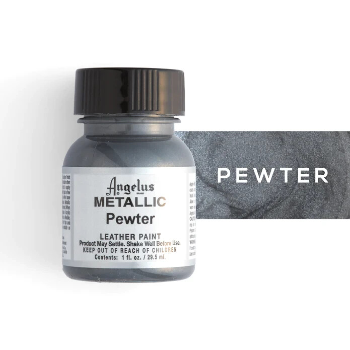 Angelus Acrylic Leather Paint Color Metallic Pewter