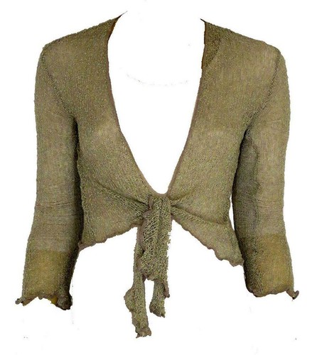Women Bolero Knitted Tie Up Open Front Shrug Ladies 3/4 Sleeve Cardigan Top 8-14 - Picture 37 of 39