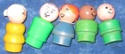 Vintage Fisher-Price Little People Family- 4 wood, 1 plastic-Gr. Mom Dad 2 Kids