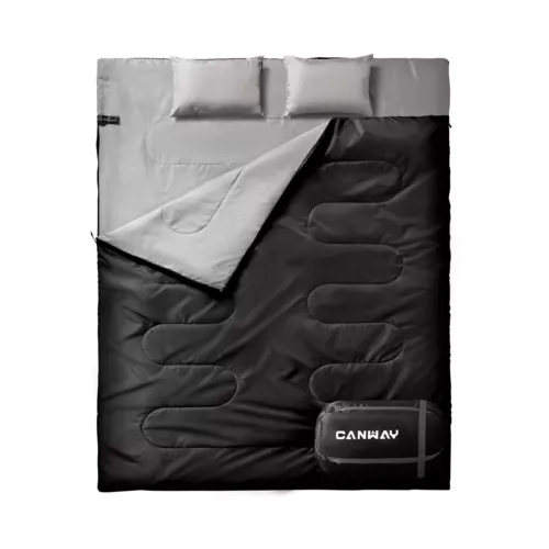 CANWAY Double Sleeping Bag, 2 Person Sleeping Bags for Adults Queen Size XL &...