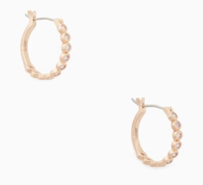 NWT Kate Spade Blush Rosegold Full Circle Huggies Earrings KB302