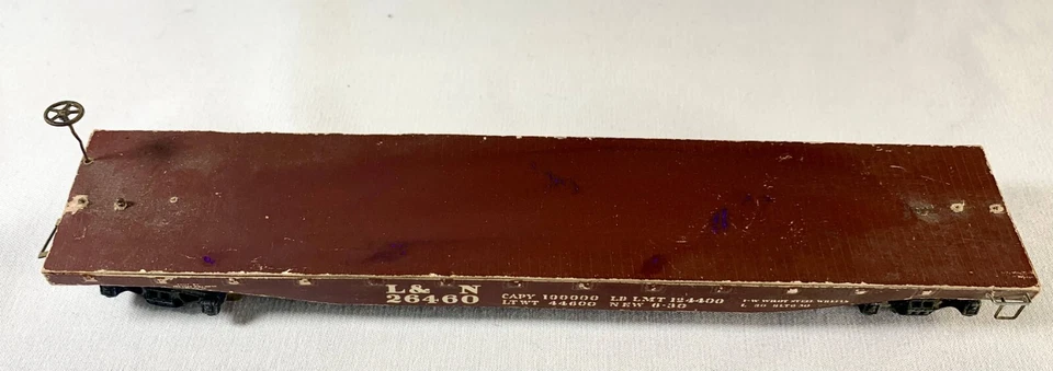 L&N 26460 Flat Bed HO Scale Wood Matel Freight Car Built Kit Vintage - Image 2 of 4
