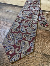 VTG Bert Pulitzer Regent Mens Red Paisley Tie Made in USA Necktie 56”x3.75”