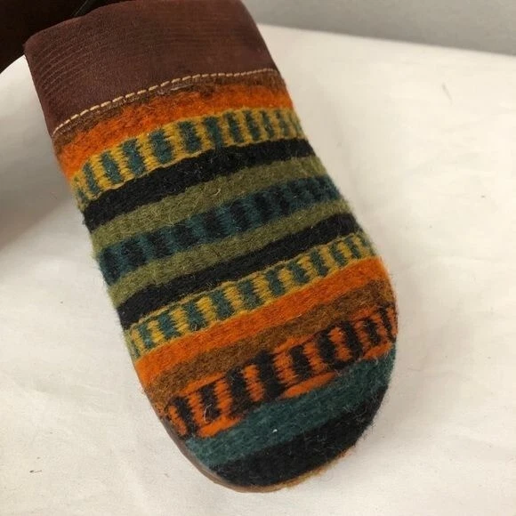 Zuecos Born Mujer 6 México Azteca Suroeste Mules India Lana Cuero Boho Foto 2 de 4