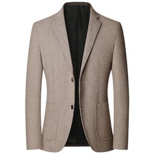 Men Formal Work Blazer Jacket Business Casual Button Slim Fit Suit Coat Tops