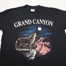 Vintage Eagle Grand Canyon T-Shirt Men's Size Large Black Wolf Graphic USA Made