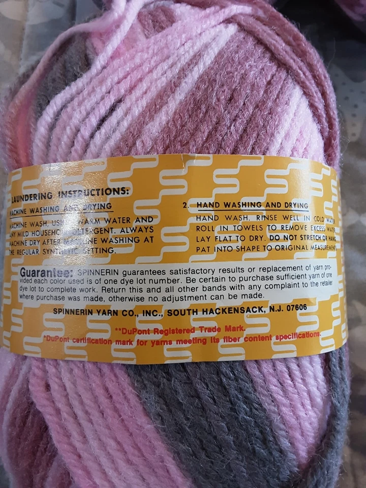 NOVO Lote de 3 Fios de Mosaico Giratório Vintage Rosa E Cinza Ombre Acrílico 4 Dobras - Imagem 2 de 3