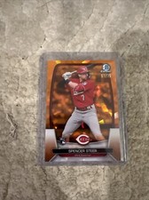 2023 Bowman Chrome Sapphire SPENCER STEER Orange Refractor Rookie RC /75 Reds