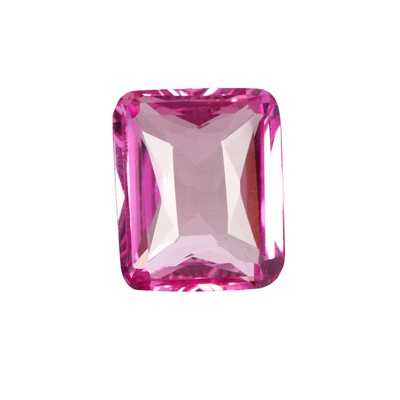 Afghanistan Pink Color Kunzite Emerald Cut 24.45 Carat Lab Created Gemstone