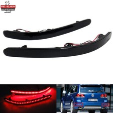 2x Black Smoked Bumper Reflector LED Stop Brake Light For 2002-10 VW Touareg 7L