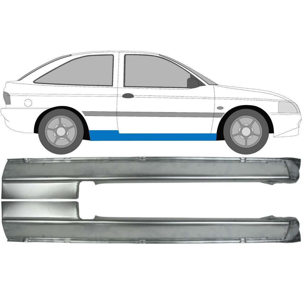 FORD ESCORT 1995-2000 3 DOOR FULL SILL REPAIR PANEL ROCKER PANEL / PAIR