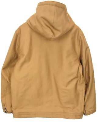 SANDRO Deck Jacket Men LARGE Full Zip Parka Hooded Lined Brown | eBay