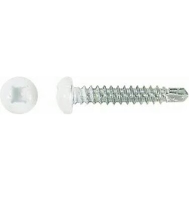 100 Pan White Head Screw # 8 X 1'' Quad Drive Self Tap Drilling Screws Cargo RV