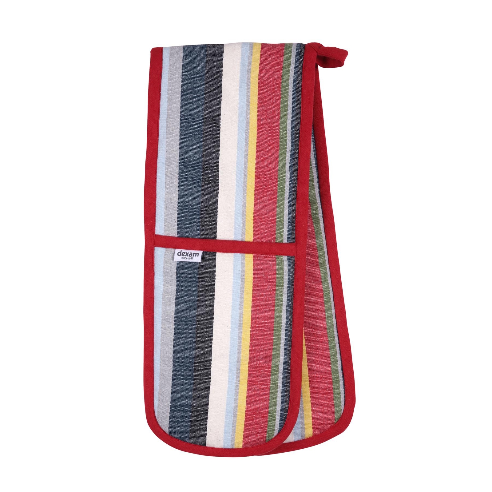 Dexam Red & Blue Stripe Recycled Cotton Double Oven Glove