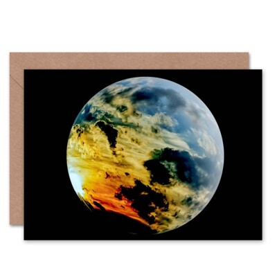 Space Sky Kugel Blanko Grußkarte mit Umschlag