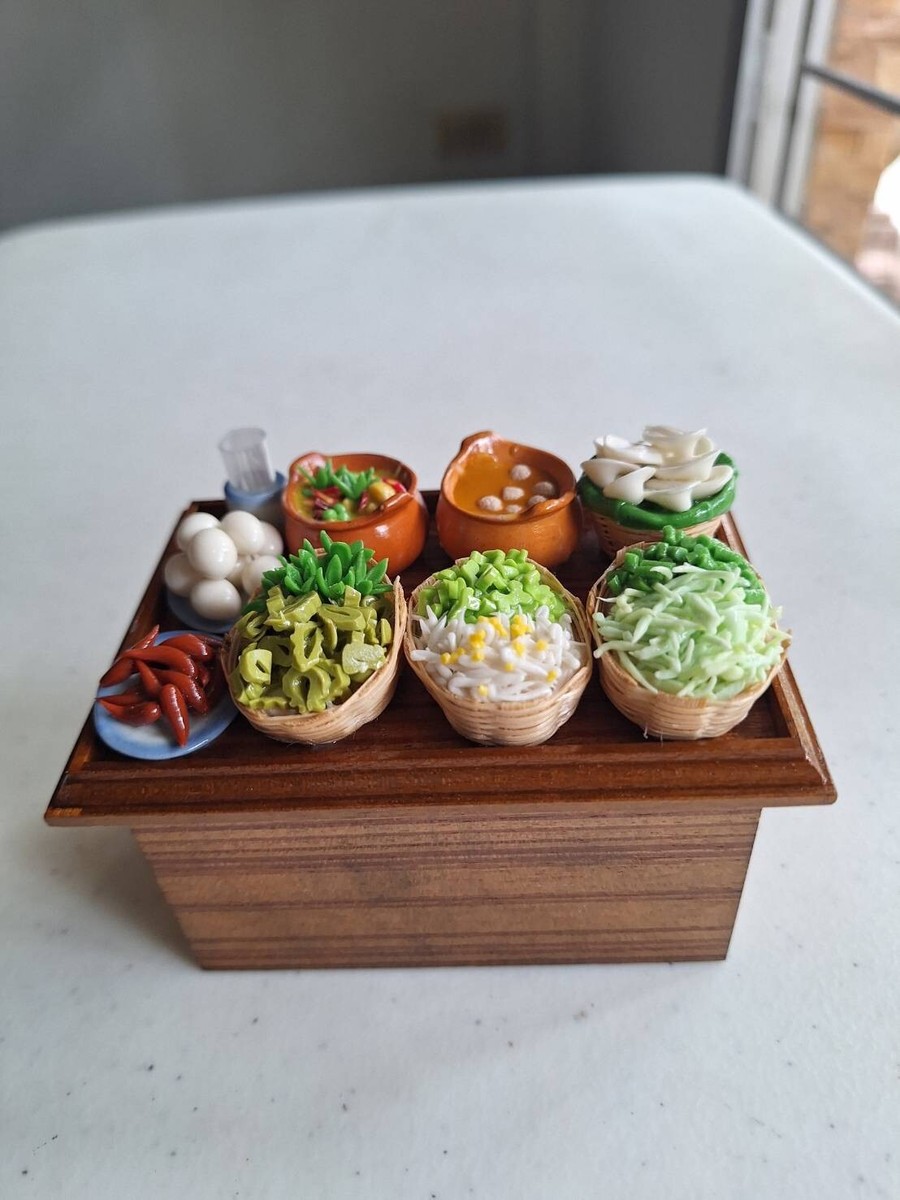 Thai Model Miniature Street Dollhouse Meal Decor Vegetable Noodle