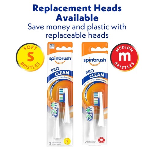 Spinbrush PRO CLEAN Battery Powered Toothbrush, Soft Bristles, 1 Count, Gold or - Picture 3 of 8