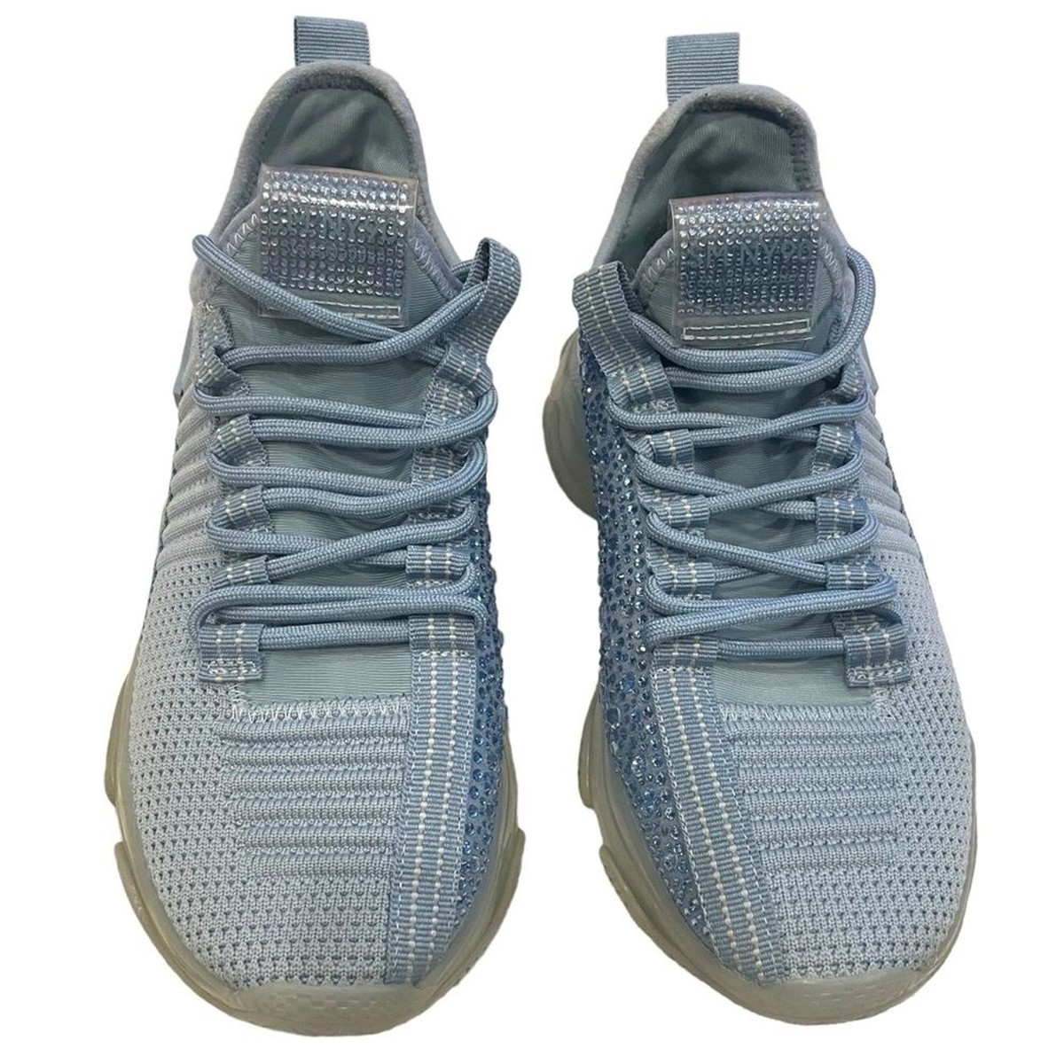 Steve Madden Maxima Blue Sneakers Blue Bling Lace Up Trainers