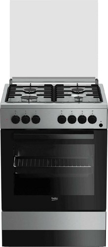 Cucina a Gas 4 Fuochi con Forno Elettrico Beko Grill 60x60 cm Inox  FSE62110DX | eBay